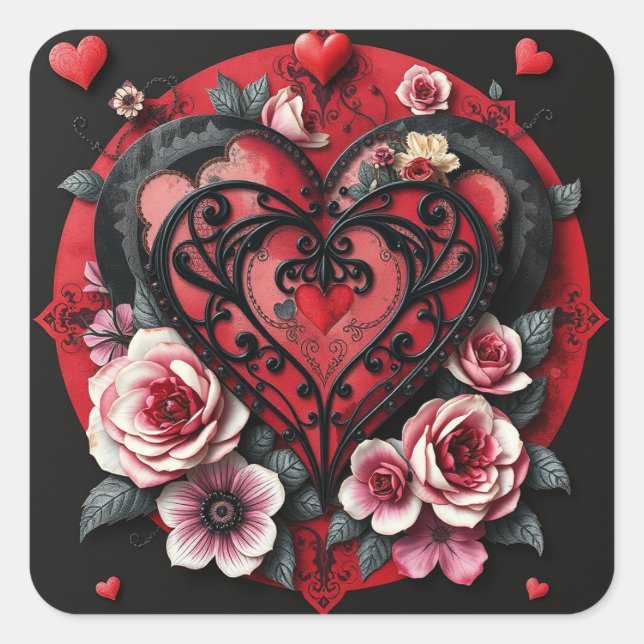  Gothic Heart Stickers (Front)