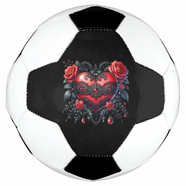 Gothic Heart Valentine Soccer Ball (Front)