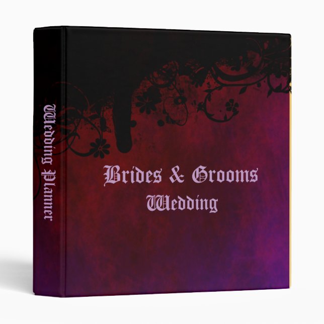 Gothic Heart Wedding Planner Binder (Front/Spine)