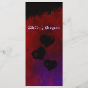 Gothic Heart Wedding Program Card
