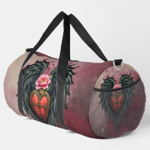 Gothic Heart with Bloom and Wings. Duffle Bag