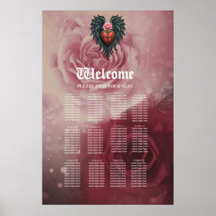 Gothic Heart with Bloom and Wings.  Poster