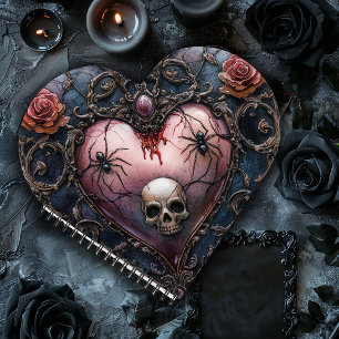 Gothic Heart with Spiders and Skull Notebook