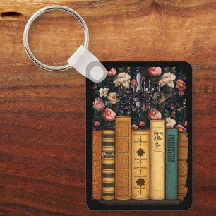 Gothic Horror Books Keychain