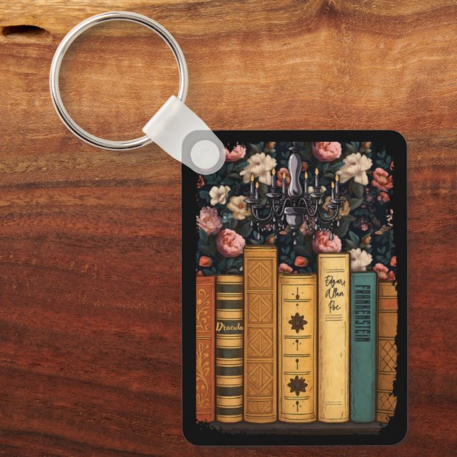 Gothic Horror Books Keychain (Front)