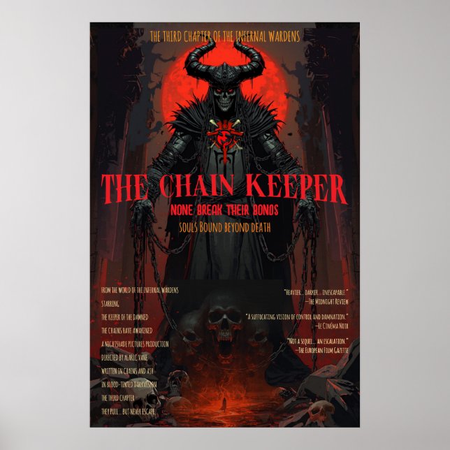 Gothic Horror Chain Keeper Dark Fantasy Wall Poster (Front)