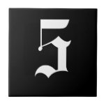 Gothic House Number Tile - White on Black<br><div class="desc">Gothic House Number Tile - White on Black</div>