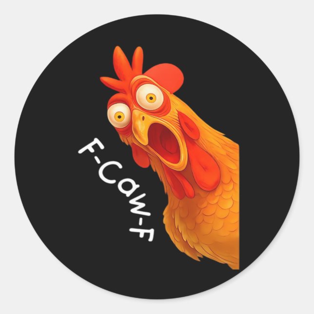 Gothic Humor Funny F Caw F Crow Design Classic Round Sticker (Front)
