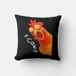Gothic Humor Funny F Caw F Crow Design Throw Pillow