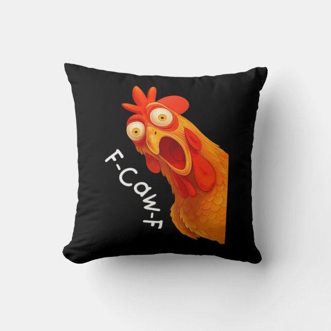 Gothic Humor Funny F Caw F Crow Design Throw Pillow (Front)