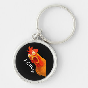 Gothic Humor Funny F-Caw-F Crow Keychain