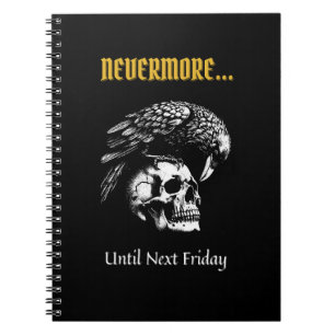 Gothic Humor with Raven and Skull Notebook