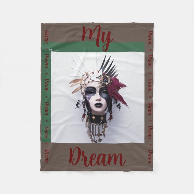 Gothic Indian Headdress Art: Strength Power,30x40- Fleece Blanket (Front)