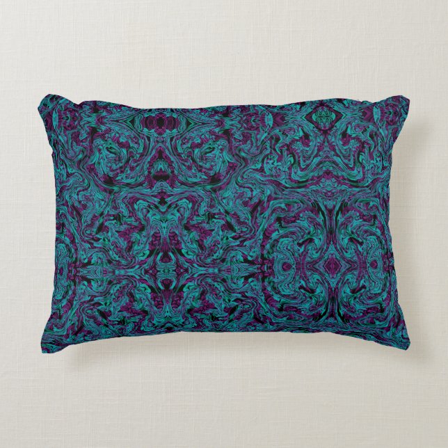 Gothic Inspired Modern Style Fluid Art Accent Pillow (Front)