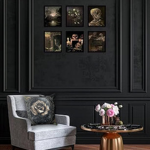 Gothic Ivory Rose in Frame Throw Pillow