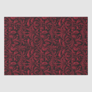 Gothic Jacquard Swirls Decoupage - Red And Black Tissue Paper