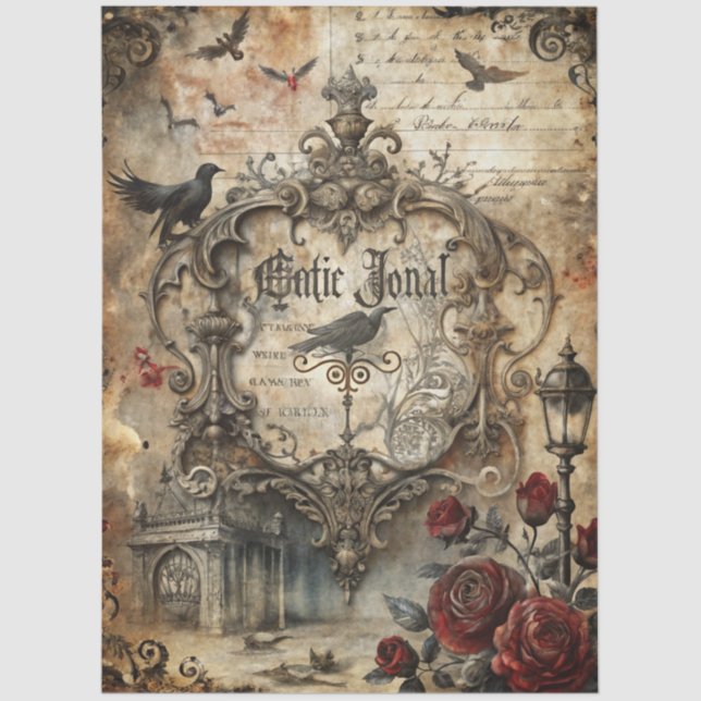 Gothic Junk Journal Series Design 16 Tissue Paper (Front)