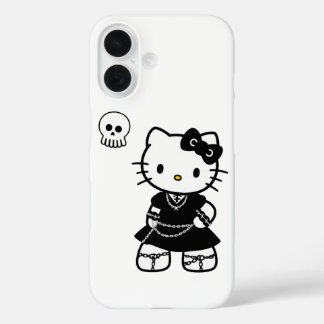 Gothic Kawaii Kitty – Emo Aesthetic iPhone / iPad iPhone 16 Case