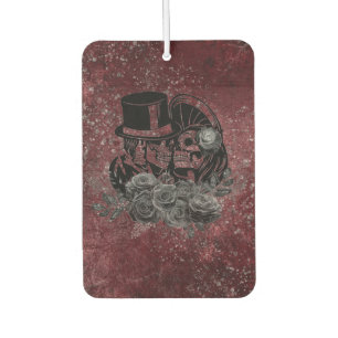 Gothic Kissing Skulls Couple And Blood Red Eternal Air Freshener