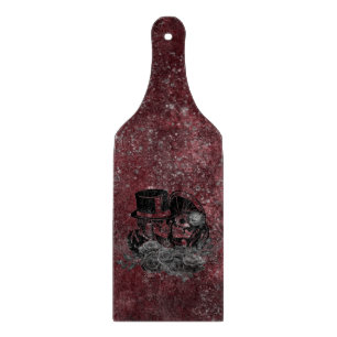 Gothic Kissing Skulls Couple And Blood Red Eternal Cutting Board
