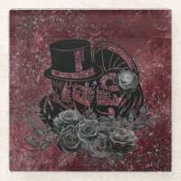 Gothic Kissing Skulls Couple And Blood Red Eternal