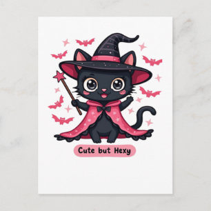 Gothic kitten in pink  sweet, but bewitched Oversi Postcard