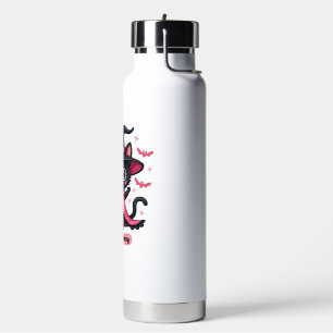 Gothic kitten in pink  sweet, but bewitched Oversi Water Bottle