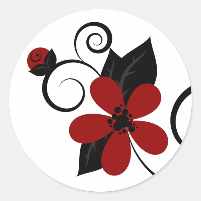 Gothic Kokeshi Flower Sticker (Front)