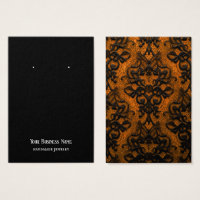 Gothic Lace Orange Black Earring Display Card
