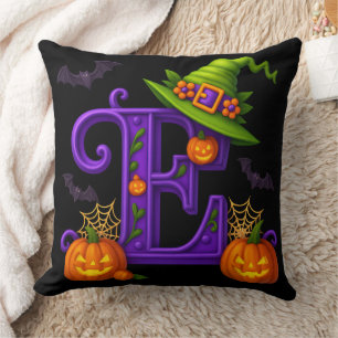 Gothic Letter E Personalized Throw Pillow