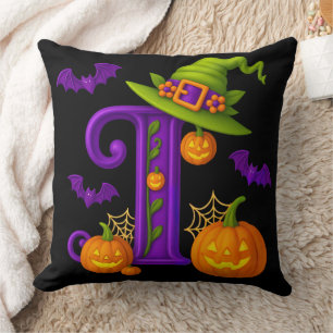 Gothic Letter I Personalized Throw Pillow