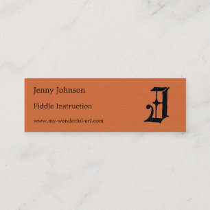Gothic Letter "J" Classic English Initial Mini Business Card