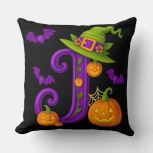 Gothic Letter J Personalized Throw Pillow