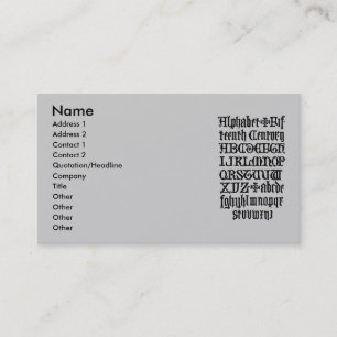 Gothic Letters Business Card