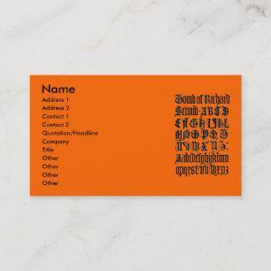Gothic Letters Business Card