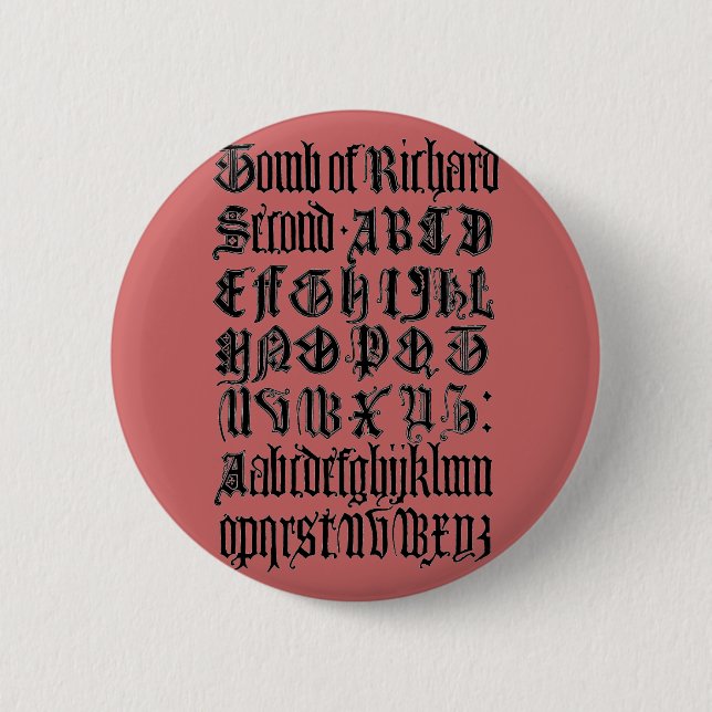 Gothic Letters Button (Front)