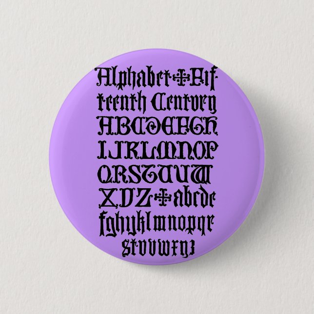 Gothic Letters Button (Front)