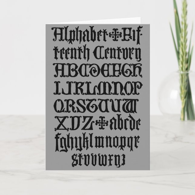 Gothic Letters Greeting Card (Front)