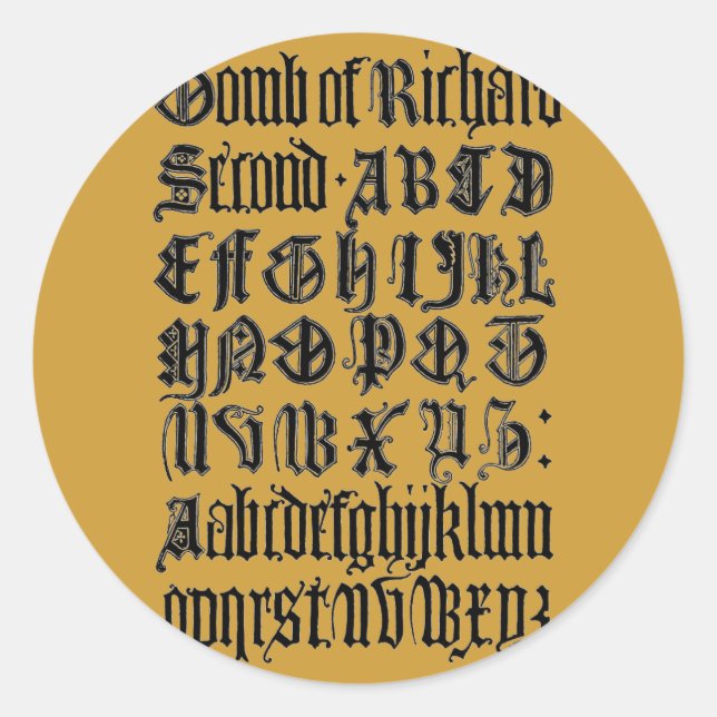 Gothic Letters Sticker (Front)