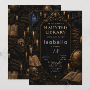 Gothic Library Halloween Party Invitation