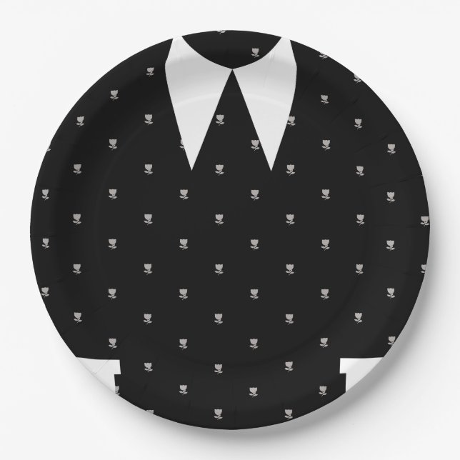 Gothic Little girl in black dress Birthday Paper Plate (Front)