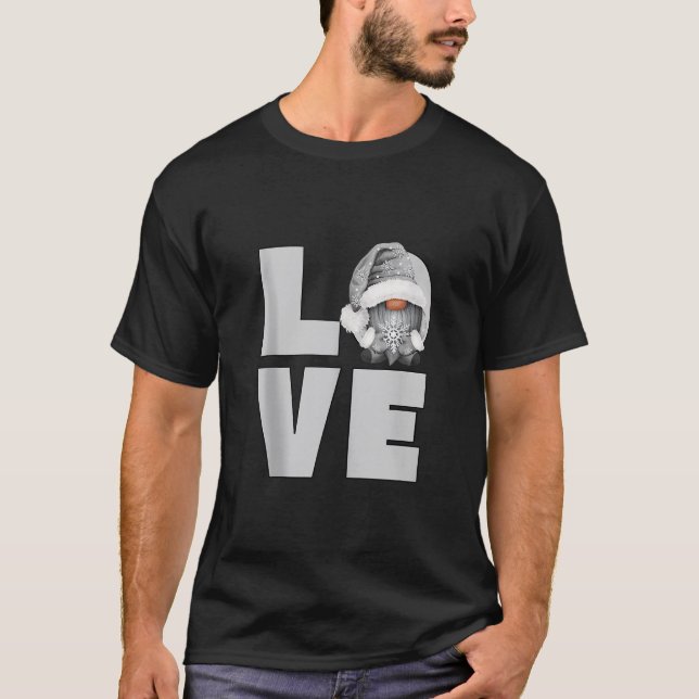 Gothic Love Gnome For Women Cute Snowflake For Win T-Shirt (Front)