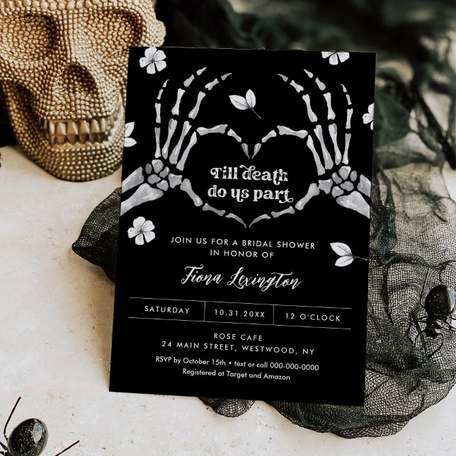 Gothic Love Halloween Bridal Shower Invitation (Creator Uploaded)