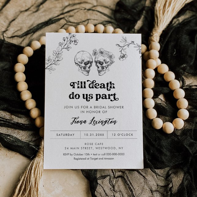 Gothic Love Halloween Bridal Shower Invitation (Creator Uploaded)