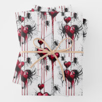 Gothic Love Spooky Spider Web with Hearts