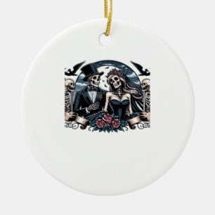 Gothic Love Till Death Do Us Part Romantic Style Ceramic Ornament
