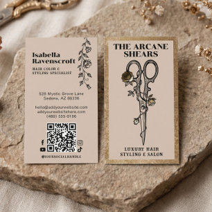 Gothic Luxury Vintage Scissors Hair Stylist Salon Business Card