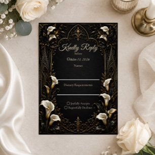 Gothic Luxury Wedding RSVP Card