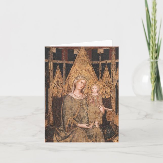 Gothic Madonna and Child Holiday Card (Front)