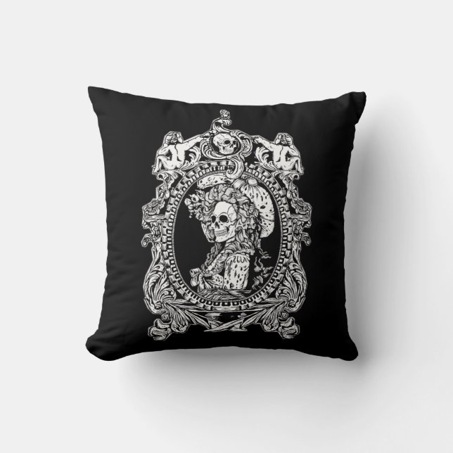 Gothic Maiden Throw Pillow (Front)